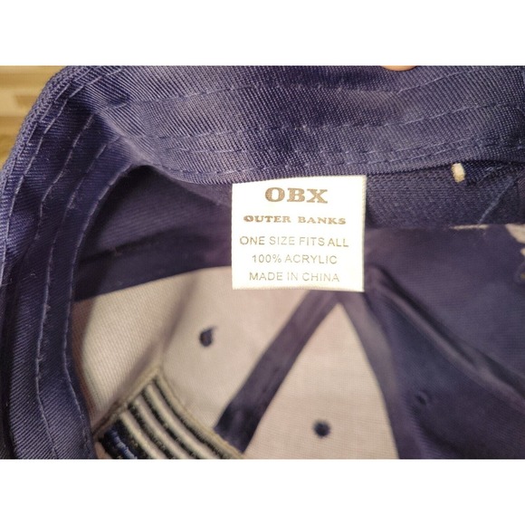 Mens Baseball Hat Thin Blue Line Police Cap Outer Banks NC Adjustable Fit Blue - Picture 8 of 13